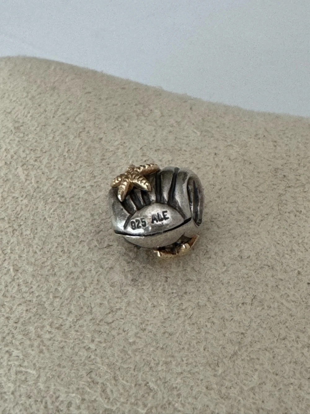 Pandora 790249 Retired Seashell Starfish Charm 925 Sterling 14K Gold - Picture 3 of 11
